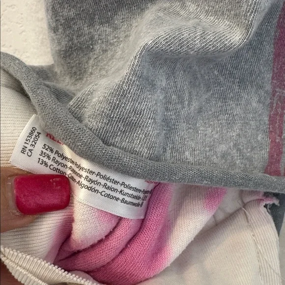 Upcycled Nirvana Gray and Pink Tie-Dye Sweatshirt NWOT - Picture 10 of 13